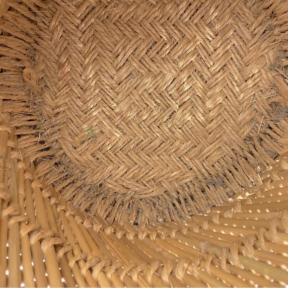 Vintage Bamboo & Jute Woven Planter Basket - Picture 11 of 15